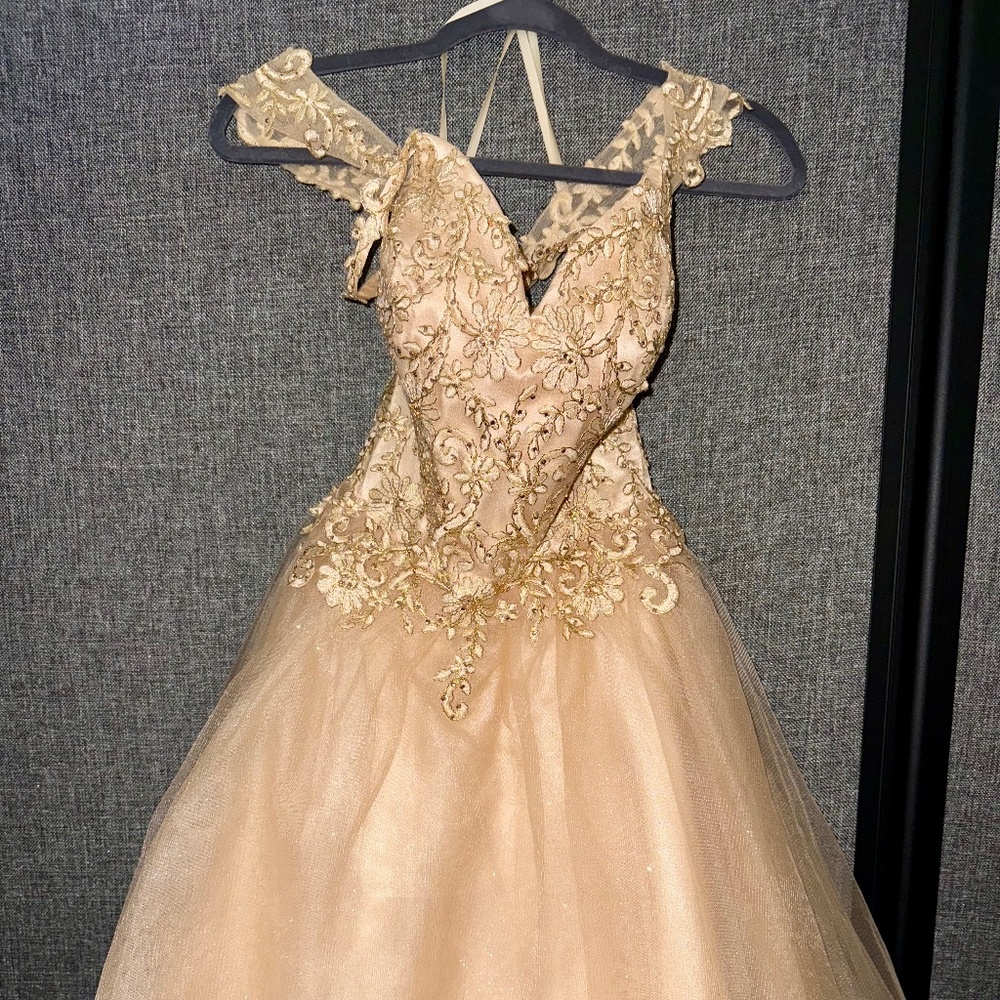 Champagne Gold Cocktail Dress - Size M